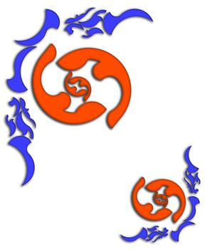 Style pattern In format of the frame on white background.