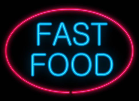 Illustration depicting neon signage with a fast food concept.
