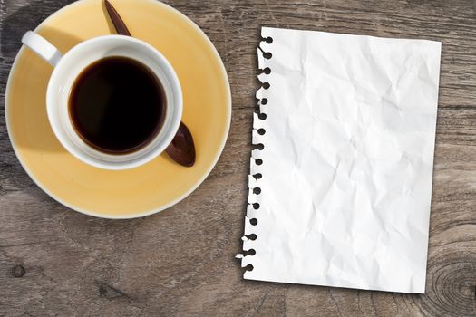 blank note paper on coffee table