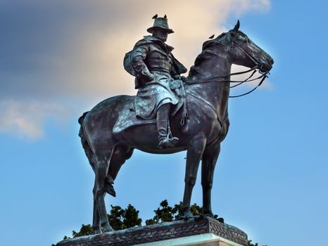 Ulysses US Grant Equestrian Statue Civil War Memorial Capitol Hill Washington DC.  Created by Henry Shrady and dedicated in 1922.  Second largest equestrian statue in the US.  Grant is riding Cincinnati, his famous horse.  