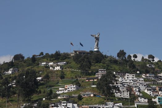 View of the hill “Panecillo” in Quito, Ecuador
