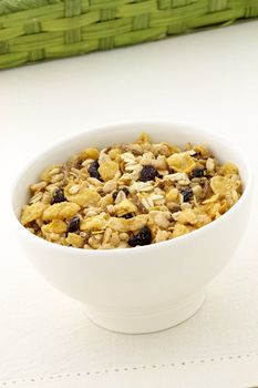 delicious and healthy granola or muesli, with lots of dry fruits, nuts and grains.
