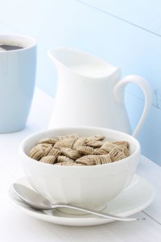 Delicious and nutritious wheat and oats  cereal, served in a beautiful French Cafe au Lait Bowl