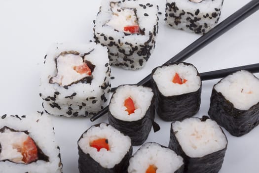 Sushi isolated on a white background