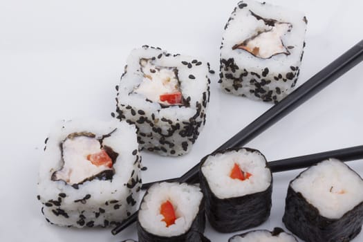 Sushi isolated on a white background