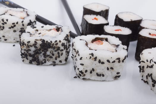 Sushi isolated on a white background