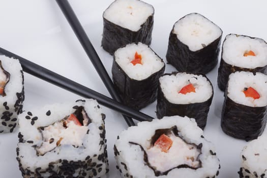 Sushi isolated on a white background