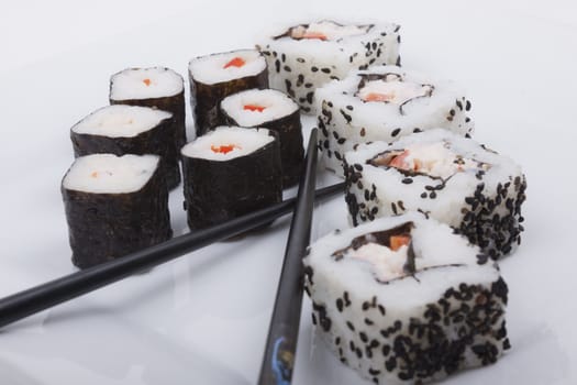 Sushi isolated on a white background