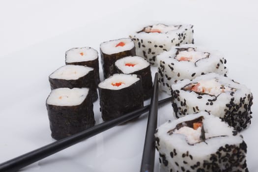 Sushi isolated on a white background