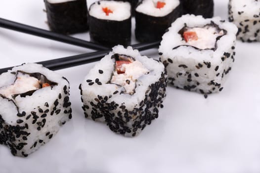 Sushi isolated on a white background