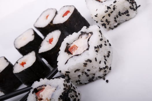 Sushi isolated on a white background