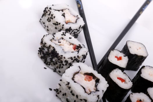 Sushi isolated on a white background