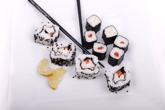 Sushi isolated on a white background