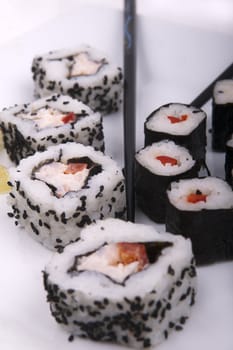 Sushi isolated on a white background