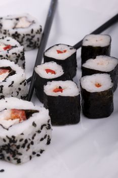 Sushi isolated on a white background