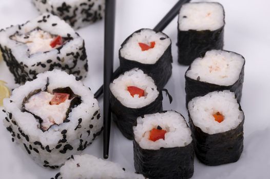 Sushi isolated on a white background