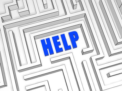 Help � 3d blue text in white maze