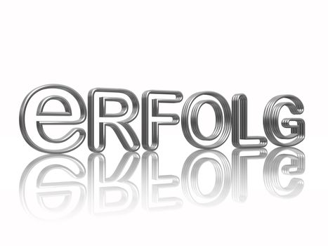 Erfolg - 3d silver text success with reflection