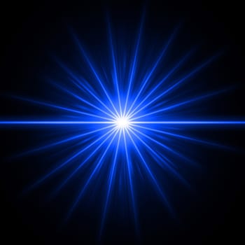 abstract lens flare light over blue background