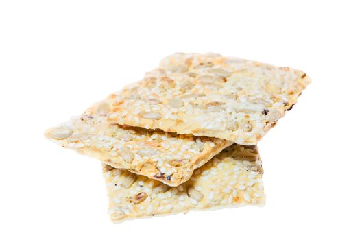 Healthy Cracker Biscuits isolated on white background