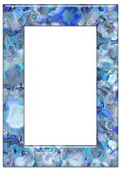 Vertical blue illustrated frame