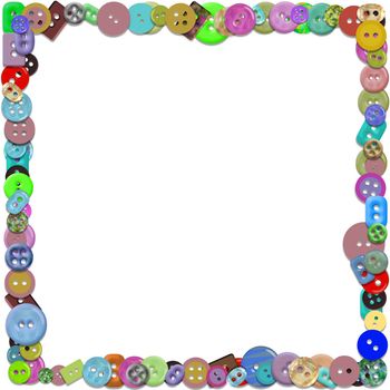 Illustrated frame of colourful Buttons