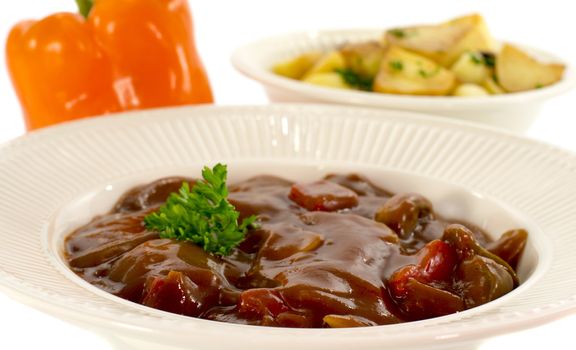 hungarian beef with patatoes and orange pepepr