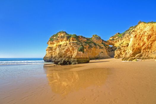 Natural rocks at Praia Tres Irmaos in Alvor Portugal