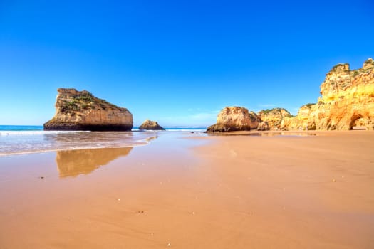Natural rocks at Praia Tres Irmaos in Alvor Portugal