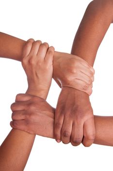 african hands isolated on a white background