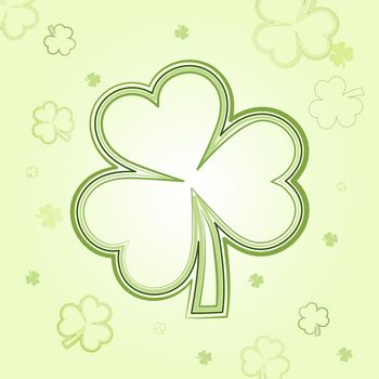 shamrocks - light flowers background with green clovers, spring card