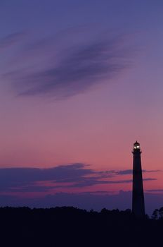 Cape Lookout Lighthouse at Sunset, outer banks, NC