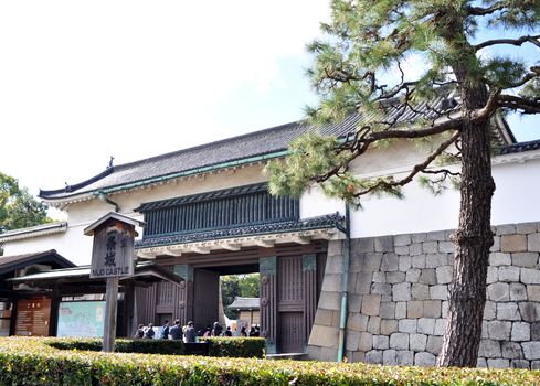 Tourist visiting Nijo Castle in Kyoto, Japan