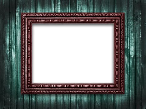 llustration of a picture frame on a wooden grunge background