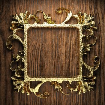 vintage golden frame on the wall