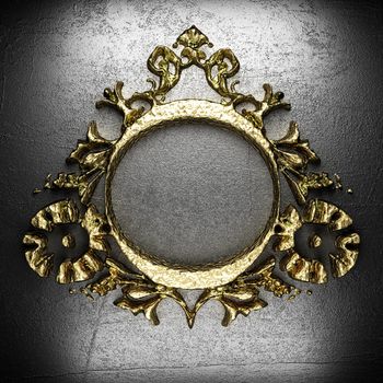 vintage golden frame on the wall