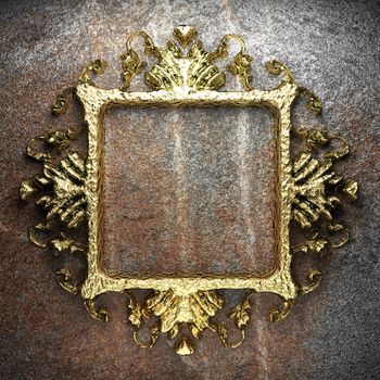 vintage golden frame on the wall