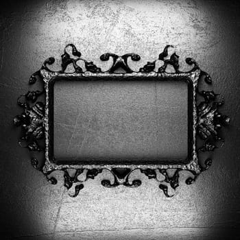 vintage iron frame on the wall