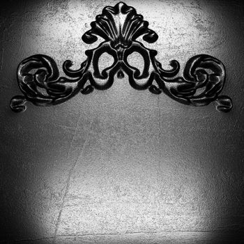 iron vintage ornament on wall