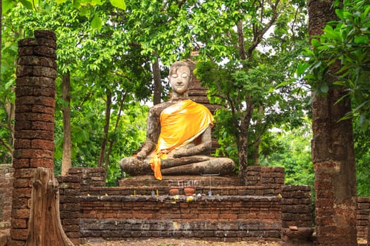 Buddha Statue at Temple in Sukhothai Historical park , Thailand