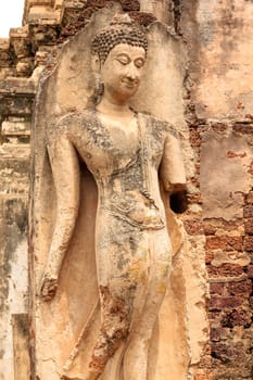 Buddha Statue at Temple in Sukhothai Historical park , Thailand