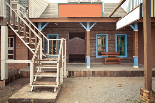 Old western style building and bar