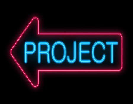Illustration depicting a neon signage with a project concept.