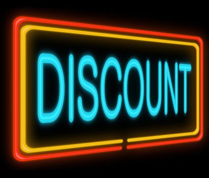 Illustration depicting a neon signage with a discount concept.