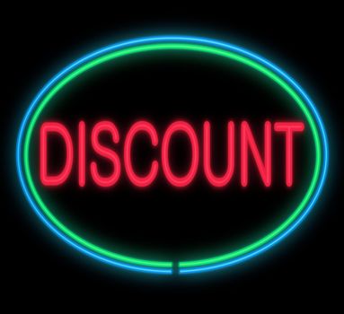 Illustration depicting a neon signage with a discount concept.