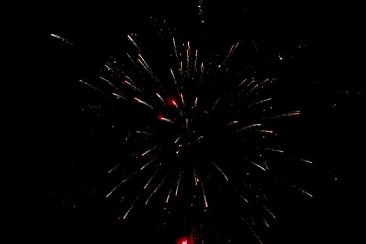 sparkles of big firework on new years eve