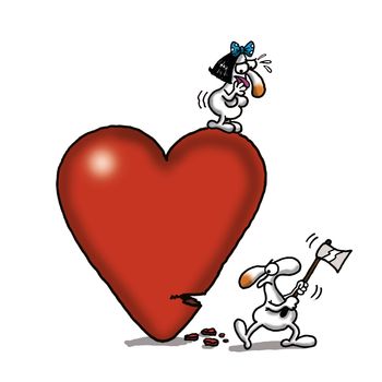 A humorous cartoon about valentine's day and love