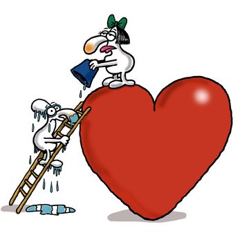 A humorous cartoon about valentine's day and love