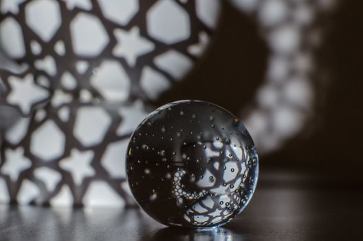 projected grafic on a glasball