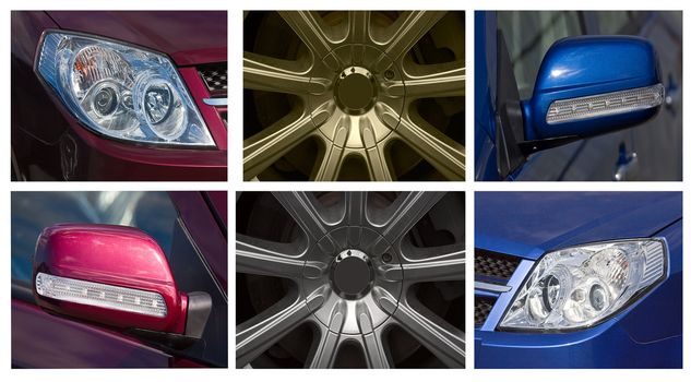 Collage of pictures of various accessories for your car.